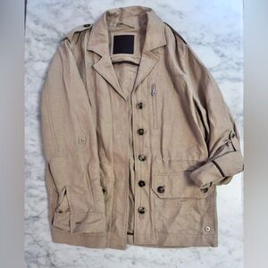 Linen safari style jacket from Massimo Dutti